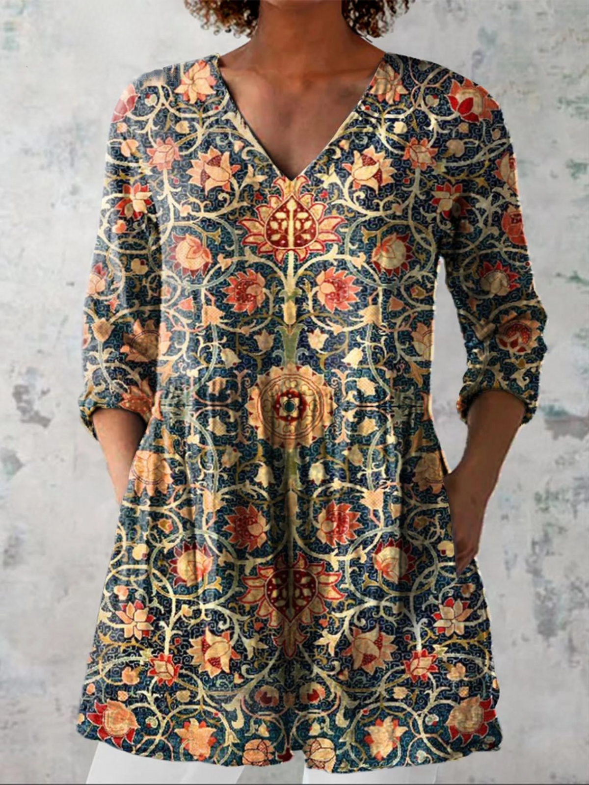 Celina - Blusa larga con cuello en V