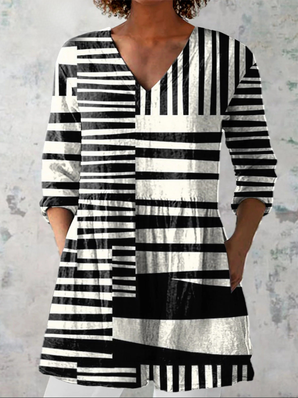 Sofía - Blusa larga con cuello en V