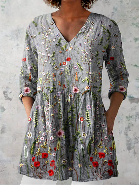 Amelia - Blusa larga con cuello en V
