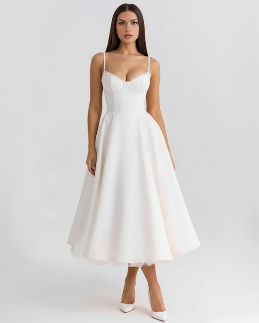 Selene - Vestido midi con capas de tul y bolsillos ocultos