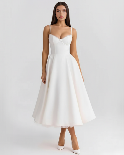 Selene - Vestido midi con capas de tul y bolsillos ocultos