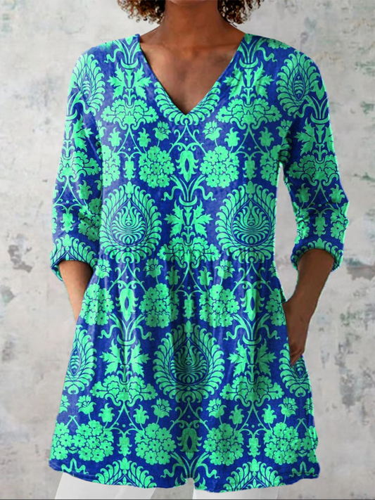 Ines - Blusa larga con cuello en V
