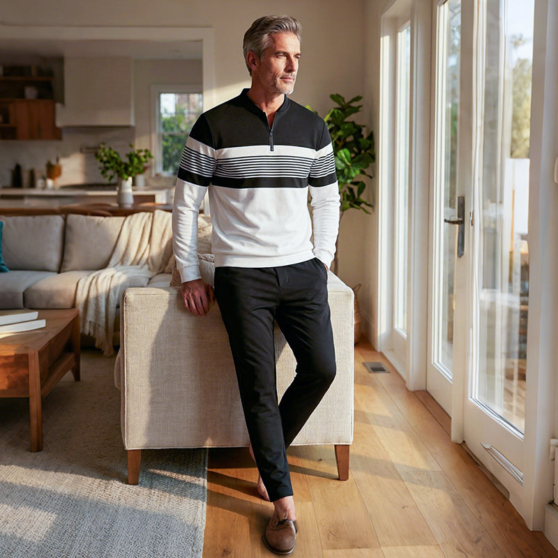 Herren-Set: Pullover mit grafischem Druck und Hose