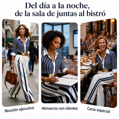 Antonia - Conjunto rayado de dos piezas