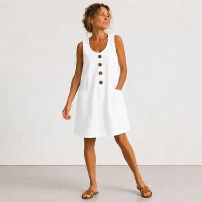 Mada - Vestido de algodón y lino
