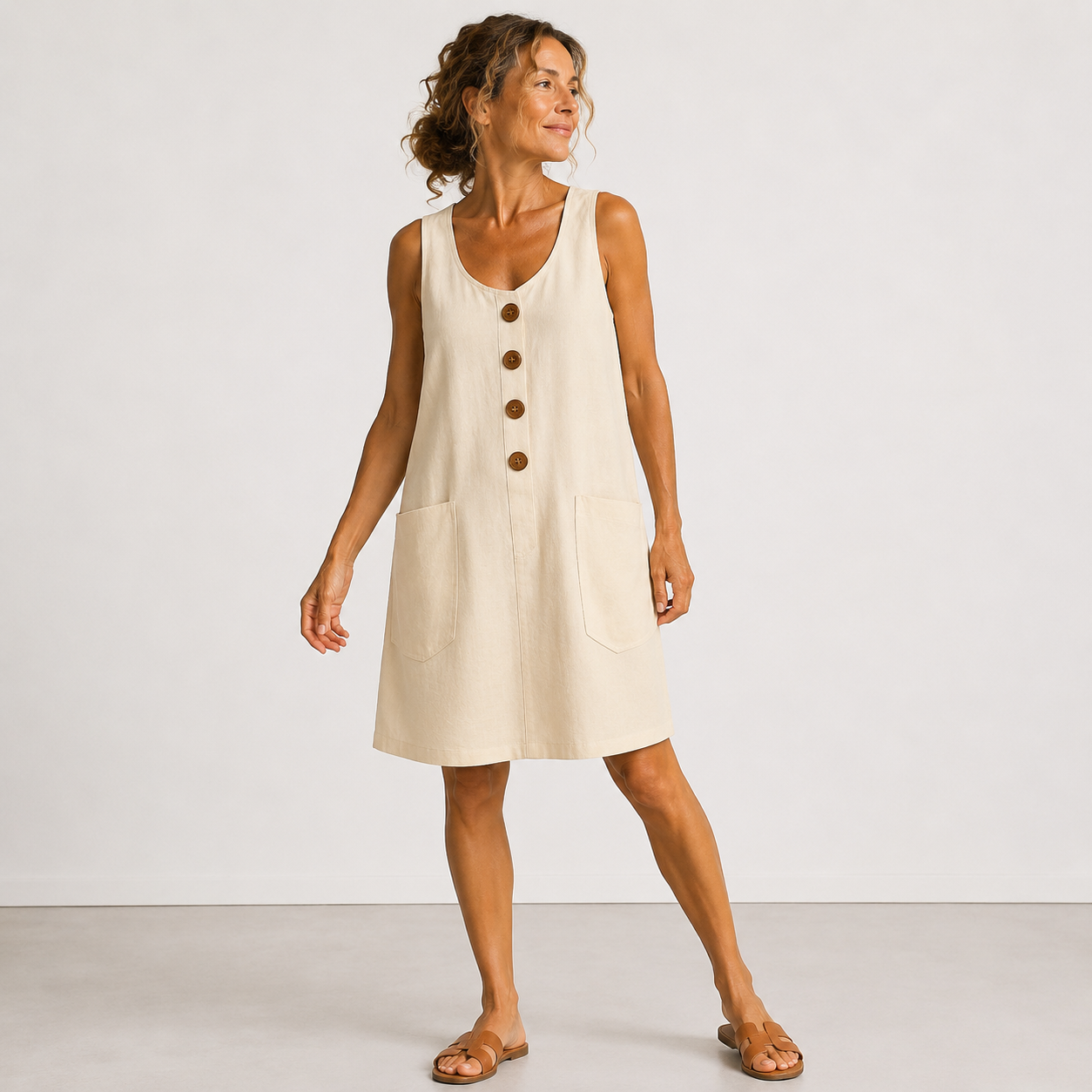 Mada - Vestido de algodón y lino