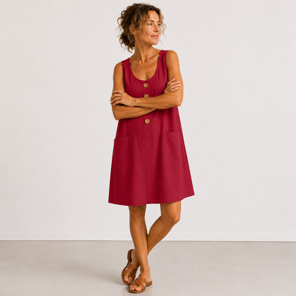 Mada - Vestido de algodón y lino