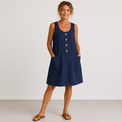 Mada - Vestido de algodón y lino