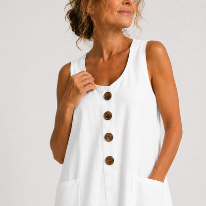 Mada - Vestido de algodón y lino