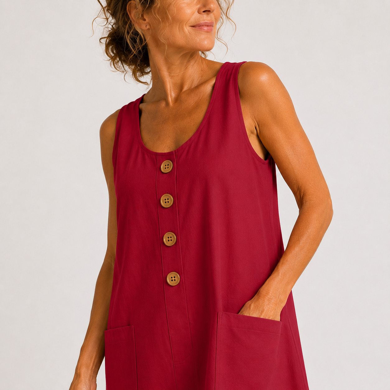 Mada - Vestido de algodón y lino