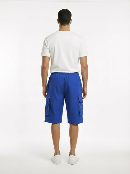 Alex- Pantalones cargo capri informales para hombre con cordón ajustable.