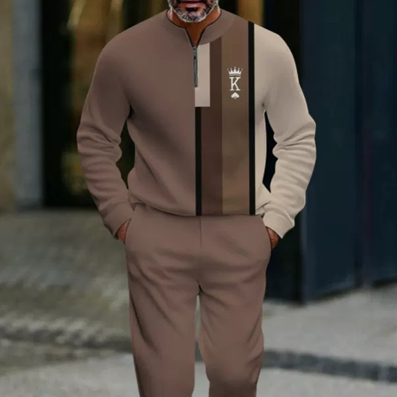 Herren-Set: Pullover mit grafischem Druck und Hose