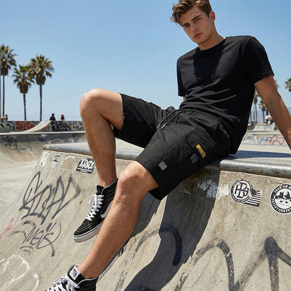 Alonso - Pantalones cortos cargo informales para hombre con cordón ajustable