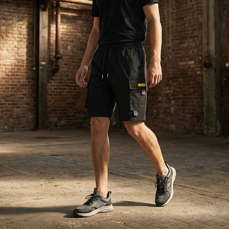 Alonso - Pantalones cortos cargo informales para hombre con cordón ajustable