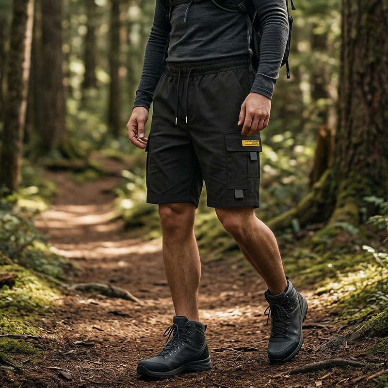 Alonso - Pantalones cortos cargo informales para hombre con cordón ajustable