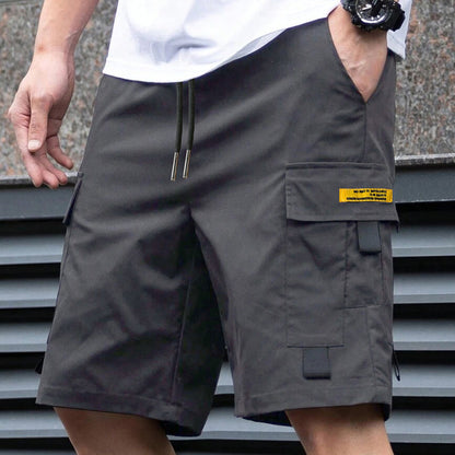 Alonso - Pantalones cortos cargo informales para hombre con cordón ajustable