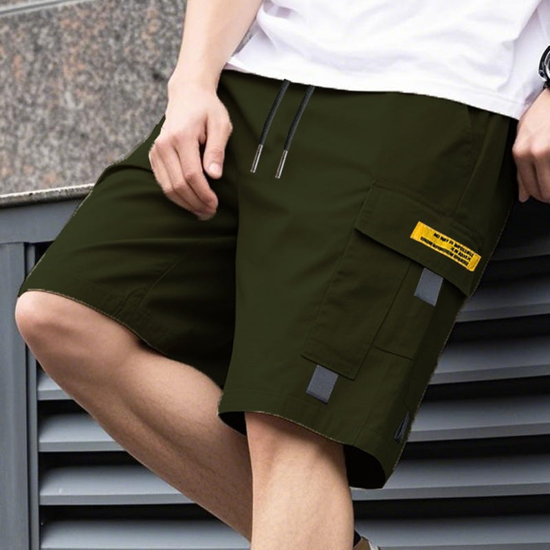 Alonso - Pantalones cortos cargo informales para hombre con cordón ajustable