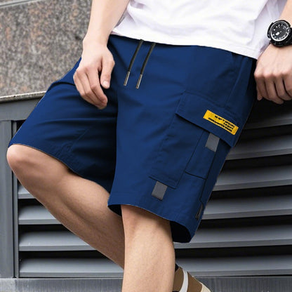Alonso - Pantalones cortos cargo informales para hombre con cordón ajustable